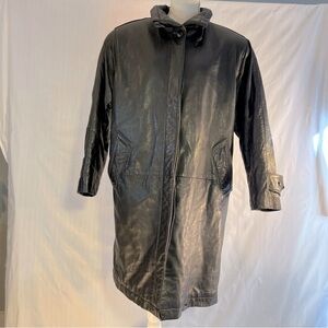 Avanti Vintage Black Soft Leather Knee Length Thinsulate Coat Size Medium
